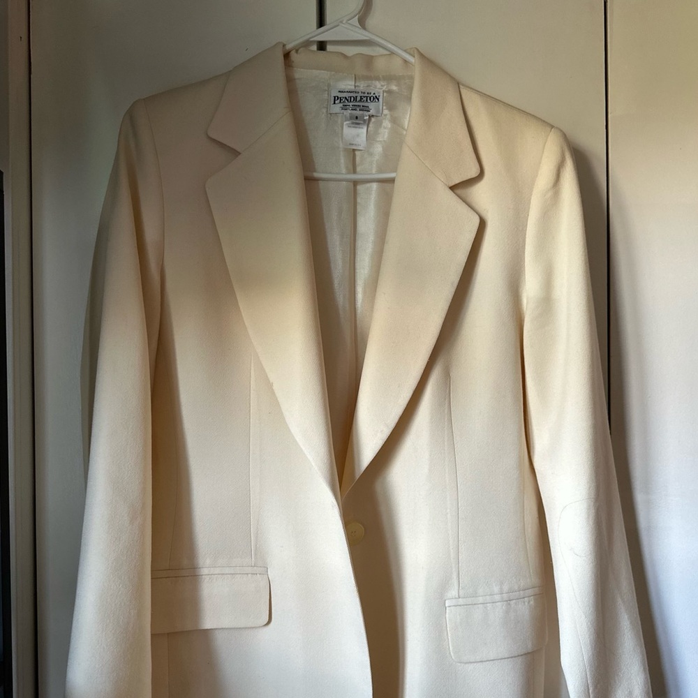 Cream wool blazer
